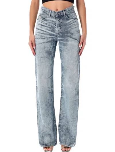 Diesel 1971 D-sent Acid-wash Distressed Jeans In Blue