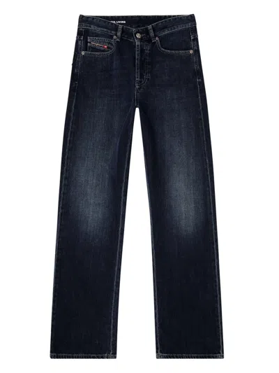 Diesel 1971 D-sent-s1 Shaded Embroidered Jeans In Blue