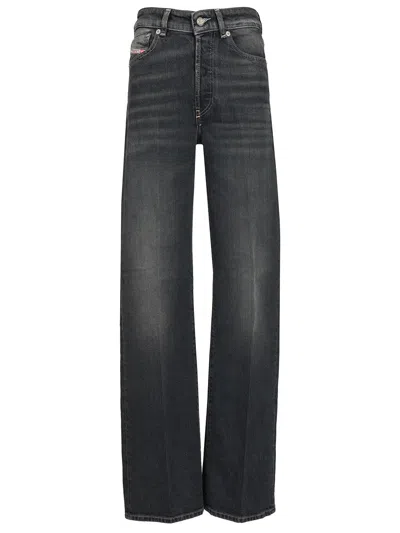 Diesel 1971 D-sent Wide-leg Jeans In Black