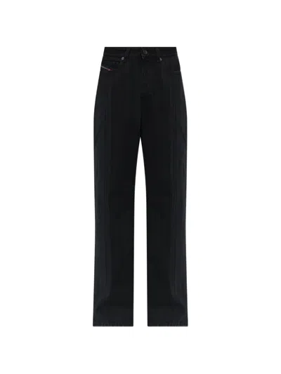 Diesel 1971 D-sent Pinstriped Jeans In Black