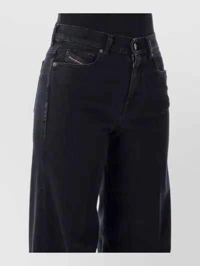 Diesel 1978 Akemi High Waist Wide Leg Denim In Black