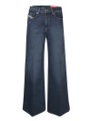 Diesel D-sire 1996 Blue Jeans With Wide Leg And Logo Patch On The Rear In Denim Woman In Blue