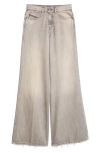 Diesel Wide-leg High-waist Denim Jeans With Five Pockets In Gray