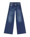 Diesel D-sire 1996 Blue Jeans With Wide Leg And Logo Patch On The Rear In Denim Woman In Blue