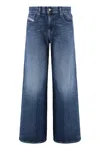 Diesel 'd-sire 1996' Blue Jeans With Wide Leg And Logo Patch On The Rear In Blue