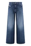 Diesel 'd-sire 1996' Blue Jeans With Wide Leg And Logo Patch On The Rear In Blue