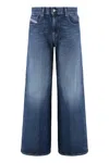 Diesel 'd-sire 1996' Blue Jeans With Wide Leg And Logo Patch On The Rear In Blue