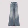 Diesel High-waisted Wide-leg Jeans With Vintage Wash In Blue