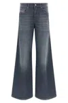 Diesel Wide Jeans 1978 D-akemi With Exposed Seams 32cm L32 In Neutral