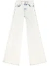 Diesel D-akemi L.32 Wide-leg High-waisted Denim Pants In White