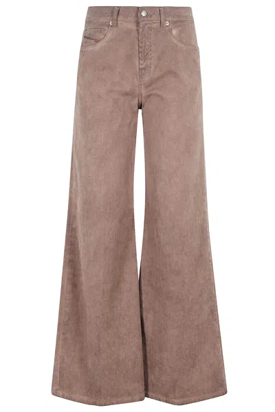 Diesel 1978 D Akemi Wide-leg Pants In Brown