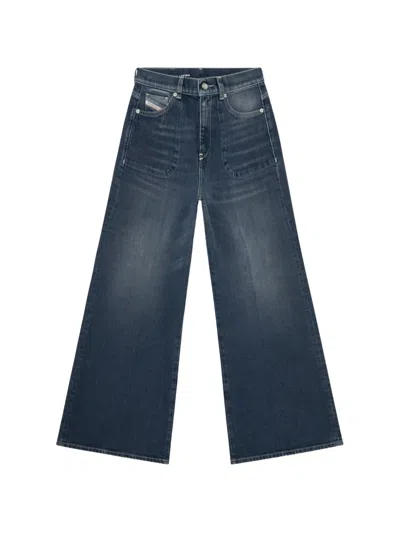 Diesel Flare 1978 D-akemi Jeans In Dark Washed Blue Women In Gray