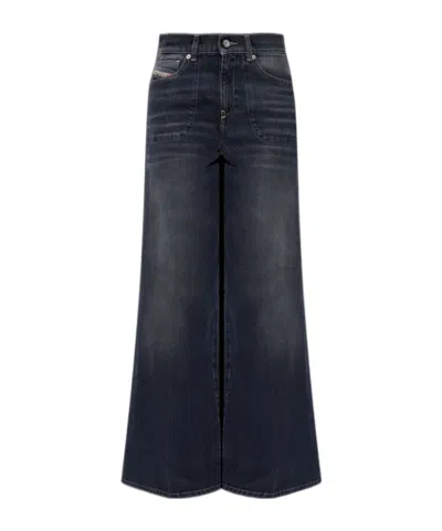 Diesel 1978 D-akemi-f Wide-leg Jeans In Black