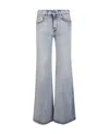 Diesel 1978 Flared Mid Rise Cotton Denim Jeans In Gray