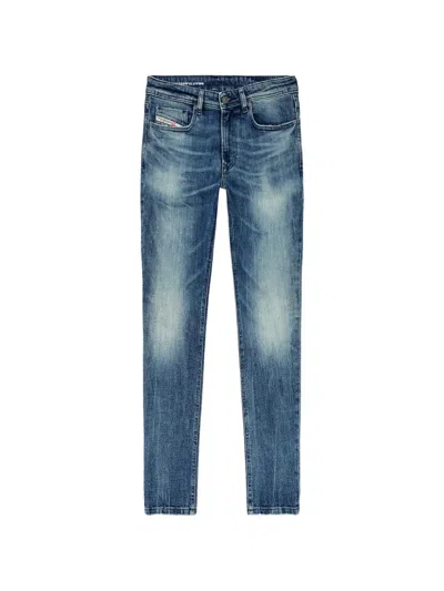 Diesel Blue Straight Mid Rise Jeans
