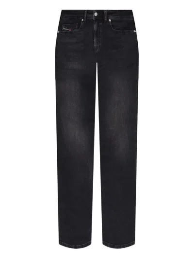 Diesel 1979 Slenker Faded-effect Jeans In Black