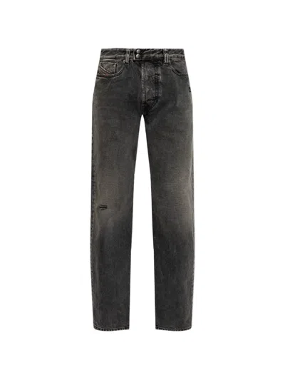Diesel 1980 D-eeper-ra Ripped Jeans In Gray
