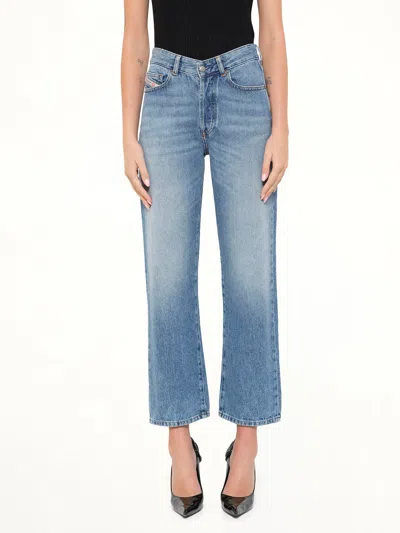 Diesel 1981 D-went Cropped Jeans In Blue