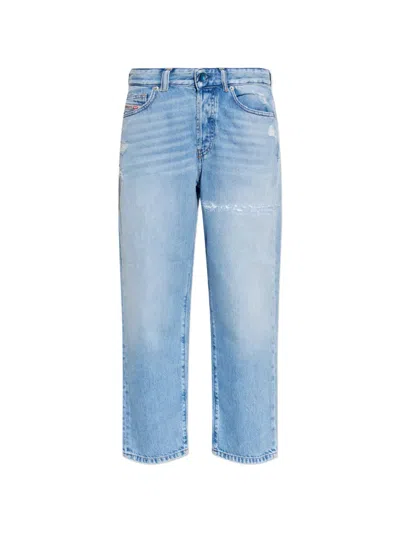 Diesel 1981 D-went Distressed Jeans In Blue