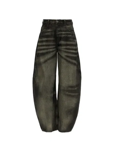 Diesel 1987 D-khelz-fsj Faded Barrel-leg Jeans In Gray