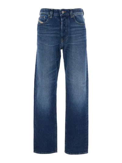 DIESEL '1988 D-ARK' BLUE JEANS WITH BELT LOOPS AND LOGO PATCH ON THE REAR IN DENIM WOMAN