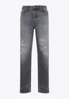Diesel 1988 D-ark Distressed Jeans In Gray