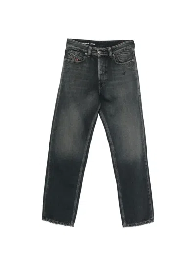 Diesel 1988 D-ark Distressed-finish Straight-leg Jeans In Black