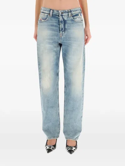 Diesel 1988 D-ark Low-waist Faded Jeans In Blue