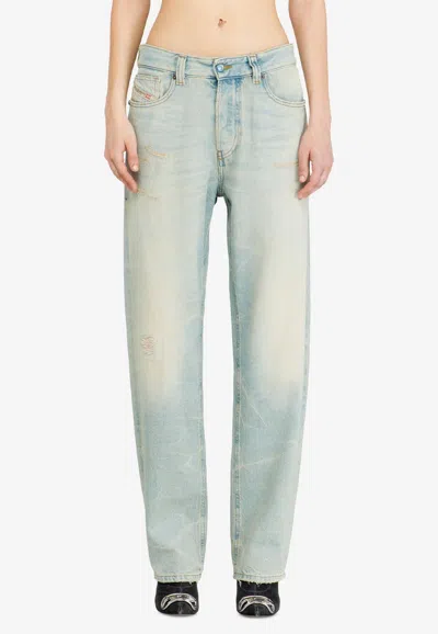 Diesel 1988 D-ark Washed Denim Pants In Blue