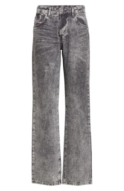 Diesel ® 1989 D-mine Low Rise Straight Leg Jeans In Black/denim