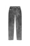 Diesel Straight Fit Trousers Faded Wash In Black/denim