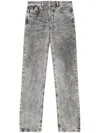 Diesel Straight Fit Trousers Faded Wash In Grey