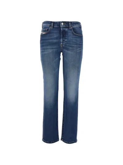 Diesel 1989 Whiskered Jeans In Blue