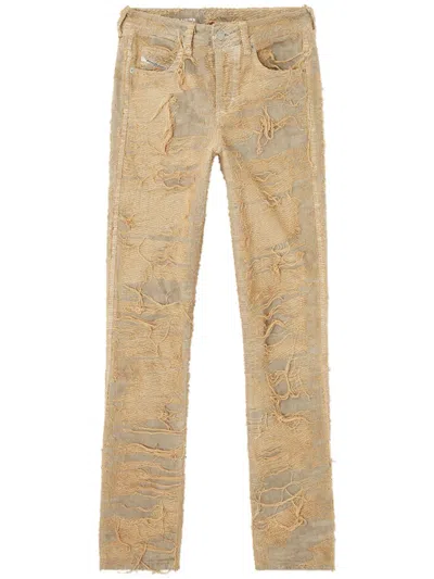 DIESEL 1992 D-JIANN FSG DISTRESSED SLIM-FIT TROUSERS