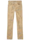 Diesel 1992 D-jiann Fsg Distressed Slim-fit Trousers In Gold