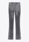 Diesel Houndstooth Pattern Jeans With Flared Leg Design In Gray