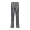 Diesel Houndstooth Pattern Jeans With Flared Leg Design In Gray