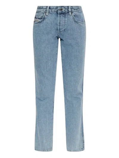 Diesel 1992 D-jiann Pattern Jeans In Blue