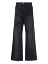 Diesel High-waisted Wide-leg Jeans With Edgy Raw Hem In Gray