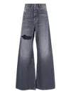 Diesel "1996 D-sire 007x4" Palazzo Jeans In Gray