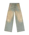 Diesel Wide-leg Jeans With A Worn-in Effect In Gray