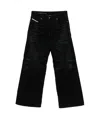 Diesel 1996 D-sire Low-rise Wide-leg Jeans In Black