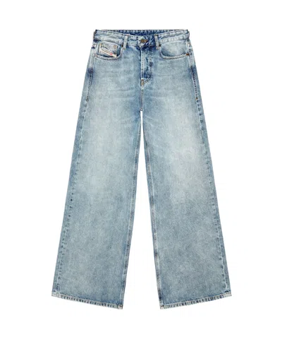 DIESEL DIESEL 1996 D-SIRE 09H57 MID-RISE DISTRESSED WIDE-LEG JEANS