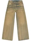 Diesel Straight-leg Jeans In Faded Beige Cotton In Multi