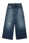 Diesel Ripped Straight-fit Jeans In Denim Blue