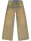 Diesel Straight-leg Jeans In Faded Beige Cotton In Gray