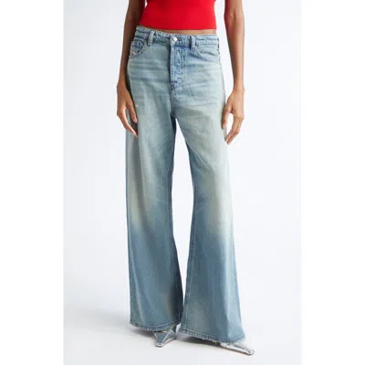 Diesel ® 1996 D-sire Distressed Baggy Wide Leg Jeans In Blue