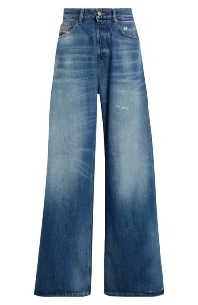 Diesel ® 1996 D-sire Distressed Low Rise Wide Leg Jeans In Denim