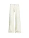 Diesel 1996 D-sire Fsg Wide-leg Distressed Trousers In Neutral