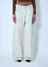 Diesel 1996 D-sire Fsg Wide-leg Distressed Trousers In Neutral